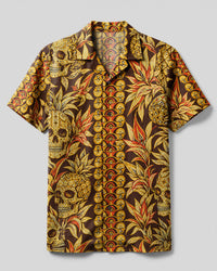 TROPICAL PINEAPPLE SKULL ISLAND CAMP SHIRT - TYLN2608263