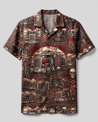 DIESEL LIFE SKULL TRUCK COLLAGE CAMP SHIRT  - TLHG2608261