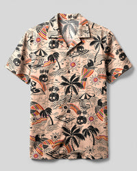 RETRO TROPICAL SKULL CAMP SHIRT - TLHG0608261