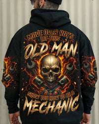 MOVE OVER BOYS  MECHANIC SKULL ALL OVER PRINT - TLNO2507252