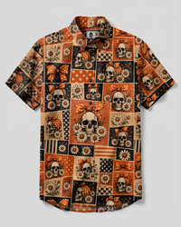DAISY SKULL BOW BUTTON-DOWN COLLAR SHIRT - TYPQ1308261