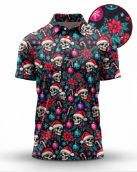 CHRISTMAS SKULL MOSAIC POLO -TYPQ1910266