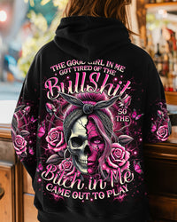THE GOOD GIRL IN ME SKULL MESSY BUN LADY ALL OVER PRINT - TLNO2111241