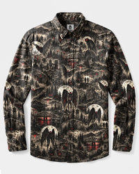 MOTHMAN CRIMSON PROPHECY LONG SLEEVE BUTTON-DOWN SHIRT  - TLNT10092611