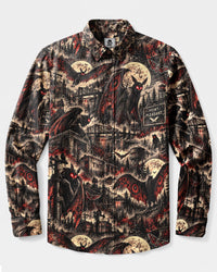 MOTHMAN NIGHTMARE VALLEY LONG SLEEVE BUTTON-DOWN SHIRT - YHHG2409262