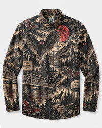 MOTHMAN CRIMSON OMEN LONG SLEEVE BUTTON-DOWN SHIRT - YHLN2409263