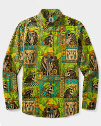 COWGIRL WESTERN SKULL PATCHWORK LONG SLEEVE BUTTON-DOWN SHIRT  - TLTW0509267