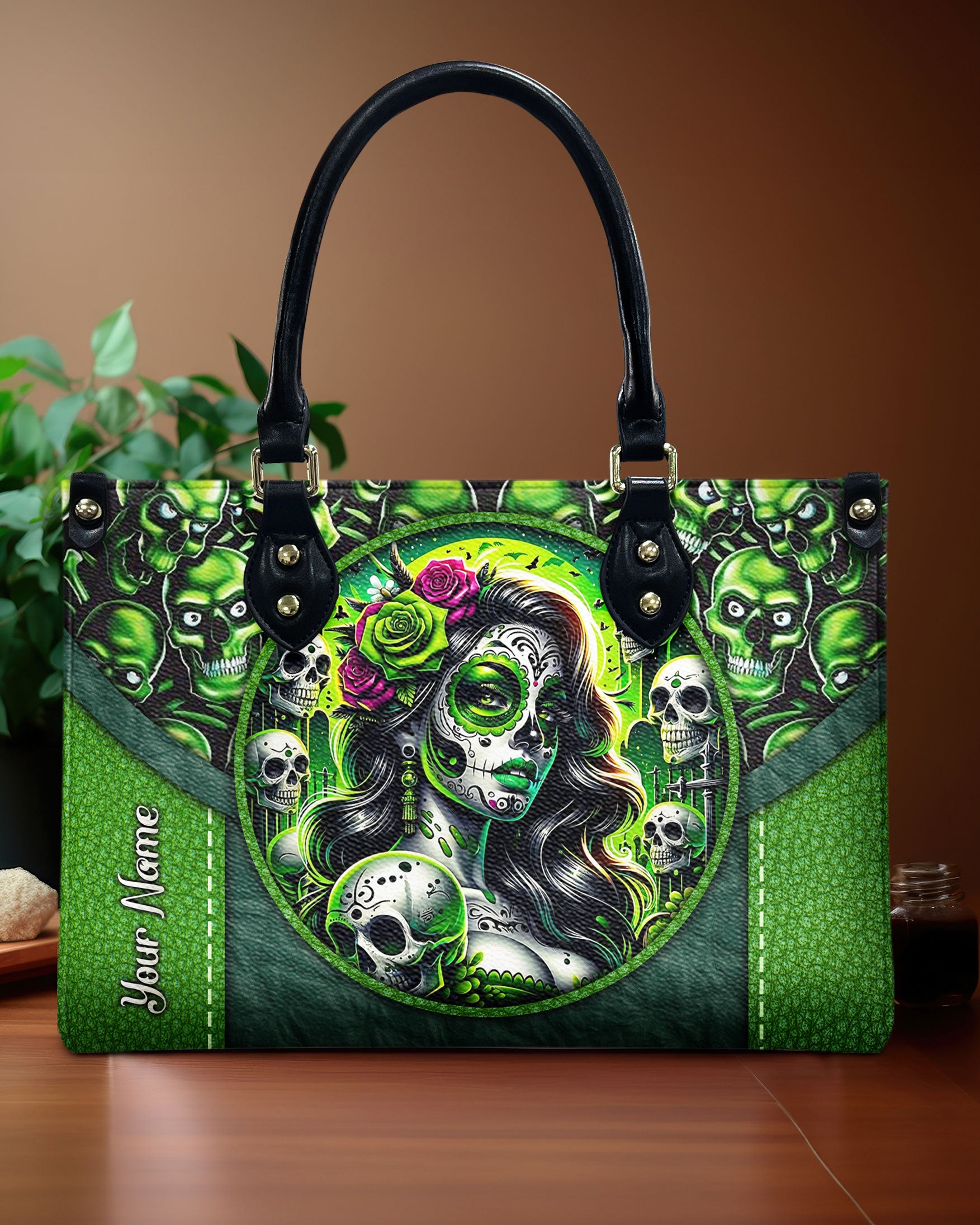 SUGAR SKULL LEATHER HANDBAG - TLNZ2905244