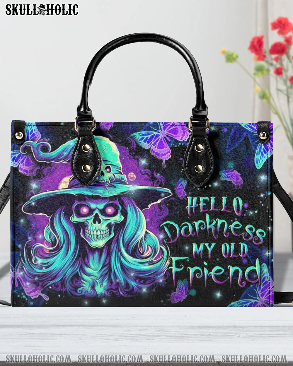 HELLO DARKNESS MY OLD FRIEND HALLOWEEN LEATHER HANDBAG - YHLN1508244