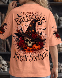 BUCKLE UP BUTTERCUP HALLOWEEN WITCH ALL OVER PRINT - TYPQ2707262
