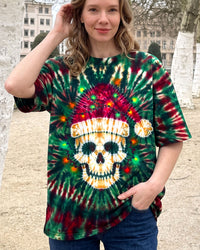 HOLIDAY SKULL SANTA CHRISTMAS RADIAL ALL OVER PRINT - TYPQ0710262