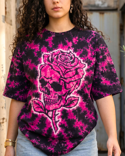 PINK ROSE SKULL SWIRL ALL OVER PRINT - TYQY1408262