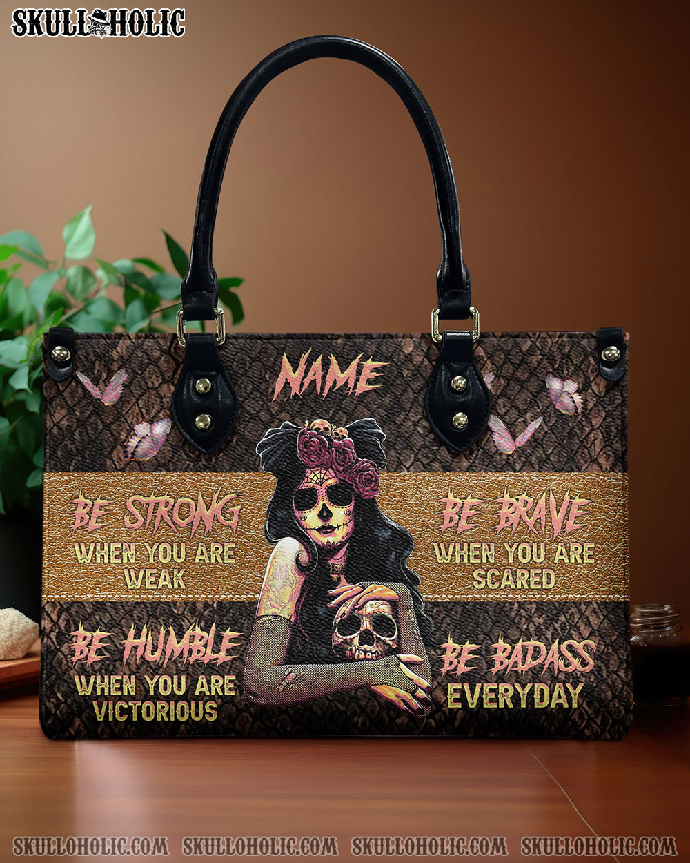 BE STRONG WHEN YOU ARE WEAK LEATHER HANDBAG - TLNZ2303241