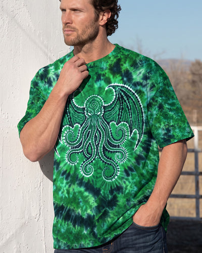 GREEN CTHULHU SWIRL ALL OVER PRINT - TYPQ23092610