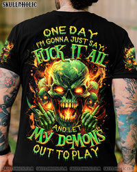 ONE DAY I'M GONNA JUST SAY DEMON SKULL ALL OVER PRINT - TLNZ1906246