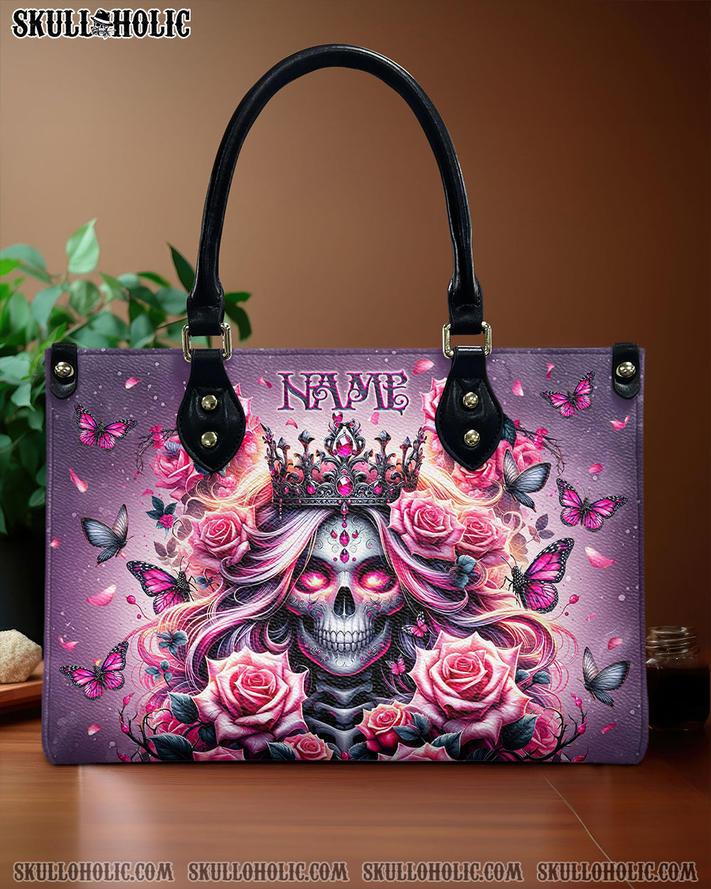 SKULL QUEEN LEATHER HANDBAG - TLNO1306242