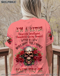 I'M A B DON'T TRY ME ROSE SKULL ALL OVER PRINT - TLTW1909233