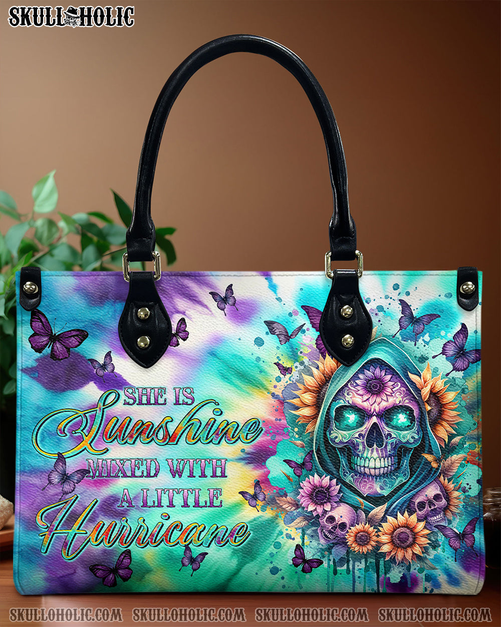 SHE IS SUNSHINE REAPER SUNFLOWER TIE DYE LEATHER HANDBAG - TLTR0307241