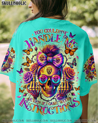 YOU COULDN'T HANDLE ME MESSY BUN SKULL ALL OVER PRINT - TLNO2106241