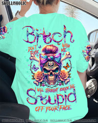 B DON'T F WITH ME MESSY BUN ALL OVER PRINT - TLTW1605247