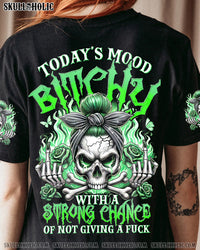 TODAY'S MOOD SKULL MESSY BUN ALL OVER PRINT - TYHI0507242