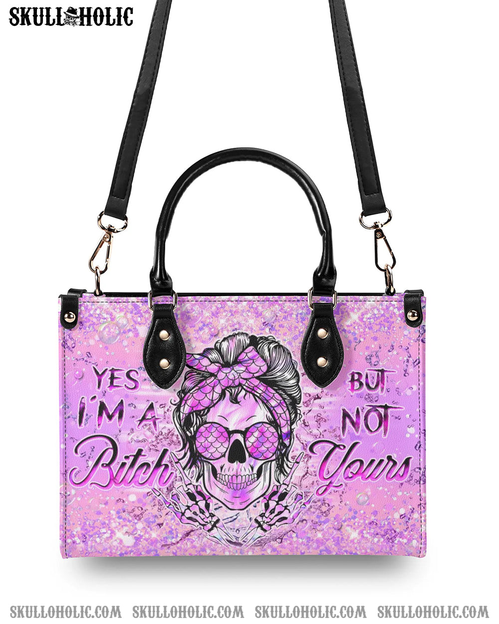 YES I'M A B BUT NOT YOURS LEATHER HANDBAG - YHHN0307244