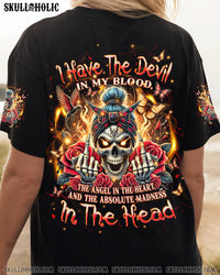 I HAVE THE DEVIL IN MY BLOOD MESSY BUN ALL OVER PRINT - TLPQ2207242