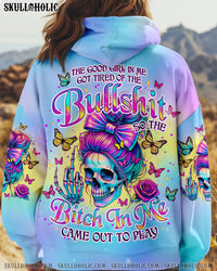 THE GOOD GIRL IN ME SKULL MESSY BUN ALL OVER PRINT - TLNO1409242
