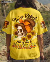 SHE WAS A REBEL FULL OF SIN AND SUNSHINE MESSY BUN ALL OVER PRINT - TYPQ2506253