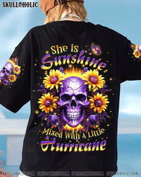 SHE IS SUNSHINE SKULL SUNFLOWERS ALL OVER PRINT - YHKD0412231
