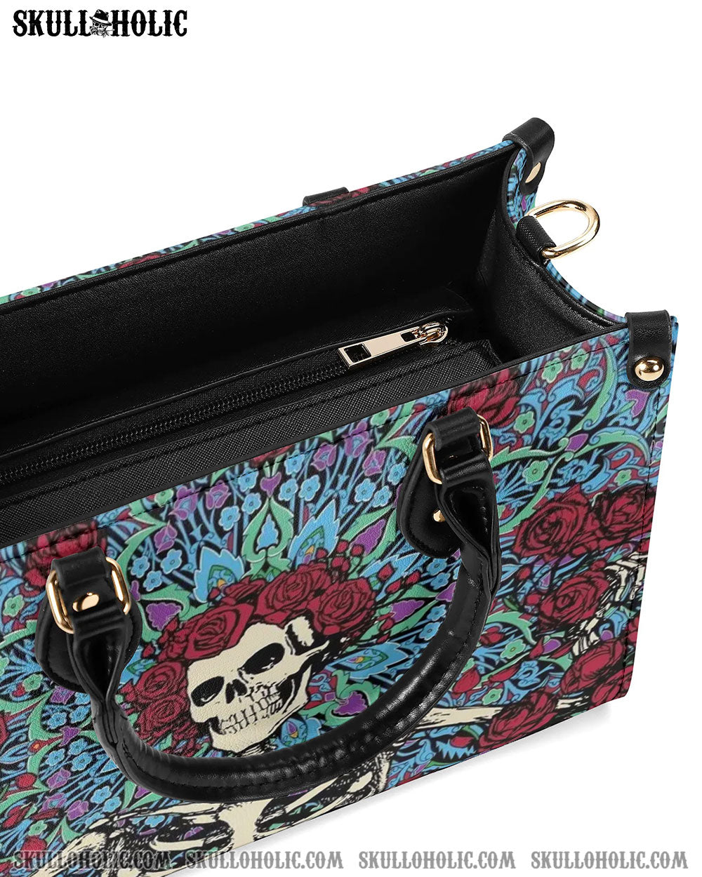 SKELETON ROSE LEATHER HANDBAG - YHHG1909245