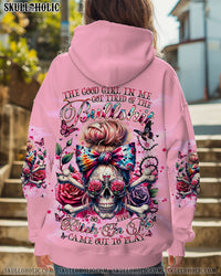 THE GOOD GIRL IN ME SKULL MESSY BUN ALL OVER PRINT - TLNT0310241