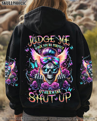 JUDGE ME WHEN SKULL MESSY BUN ALL OVER PRINT - TLPQ0210241