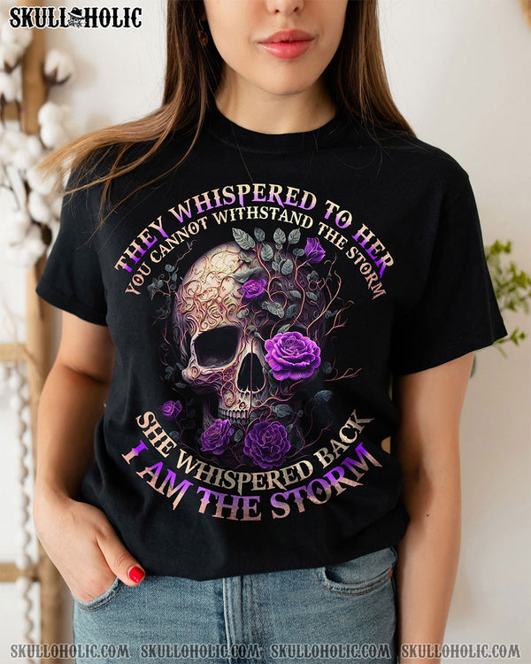 I AM THE STORM ROSE SKULL COTTON SHIRT - TLNO1905235