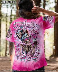 FINE AS WINE MESSY BUN SKULL TIE DYE ALL OVER PRINT - TLNO1206251