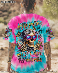 ASSUMING I'M JUST AN OLD LADY SKULL TIE DYE ALL OVER PRINT - TLTR1306251