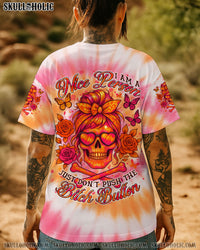 I AM A NICE PERSON SKULL MESSY BUN TIE DYE ALL OVER PRINT - TLNT1706254