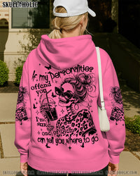 IF MY PERSONALITIES OFFEND YOU MESSY BUN SKULL ALL OVER PRINT - TLNT2410252