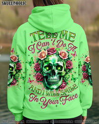 TELL ME I CAN'T DO IT FLORAL SKULL ALL OVER PRINT - TLNO1609251