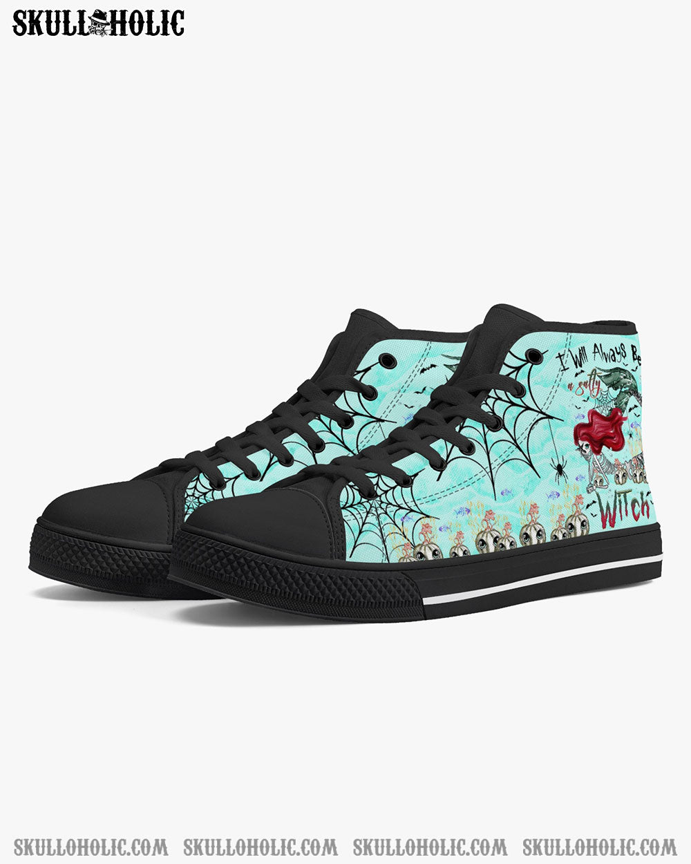 SALTY WITCH MERMAID HALLOWEEN HIGH TOP CANVAS SHOES - TLTR2808236