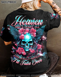 HEAVEN DON'T WANT ME WINGS SKULL ROSE ALL OVER PRINT - TLNT1412232