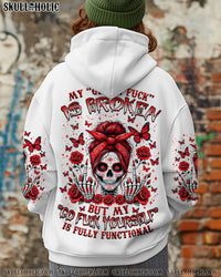 MY GIVE A F IS BROKEN MESSY BUN SKULL ALL OVER PRINT -  TLNZ0402252