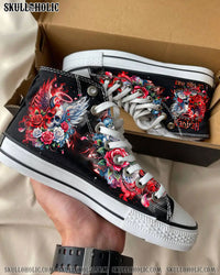 HEAVEN DON'T WANT ME HIGH TOP CANVAS SHOES - TYQY3001243