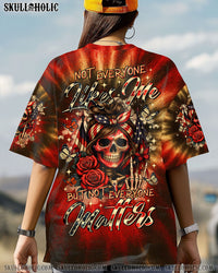 NOT EVERYONE LIKES ME SKULL MESSY BUN TIE DYE ALL OVER PRINT  - TLTR1107254