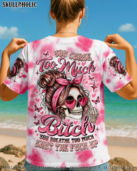 YOU CURSE TOO MUCH SKULL MESSY BUN ALL OVER PRINT - TLNO13060251