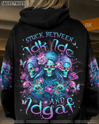 STUCK BETWEEN IDK IDC AND IDGAF 3 SKULLS ALL OVER PRINT - YHLN1001242