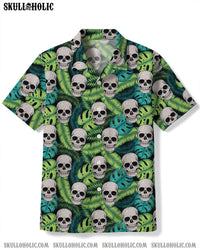 SKULL TROPICAL PALM LEAVES HAWAIIAN SHIRT  - TLTW0404251