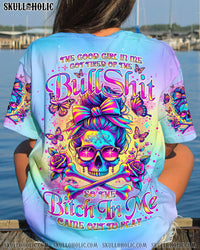 THE GOOD GIRL IN ME SKULL MESSY BUN ALL OVER PRINT - TLNO1607241