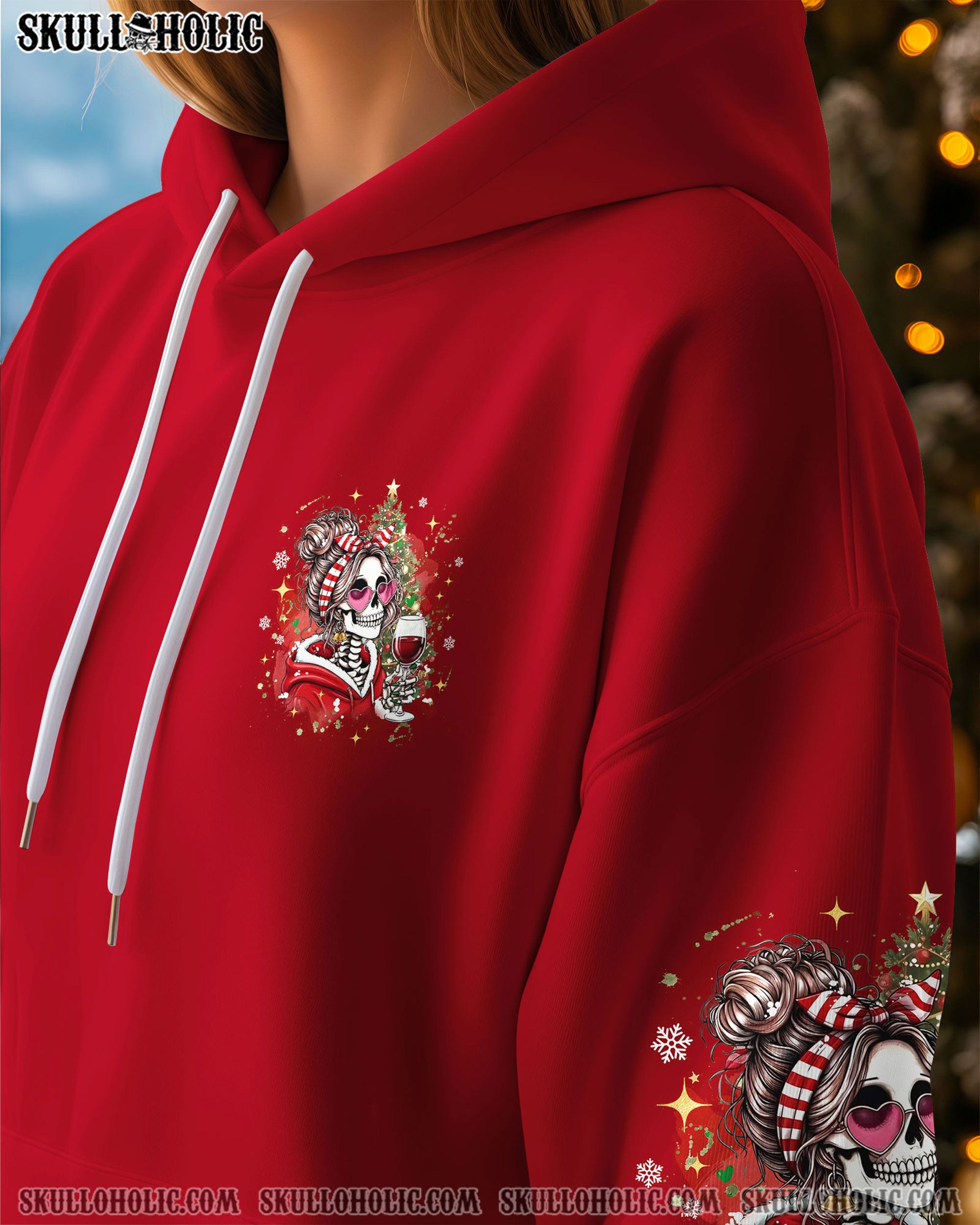 NAH I'M GOOD MESSY BUN SKULL CHRISTMAS ALL OVER PRINT - TYQY1111252