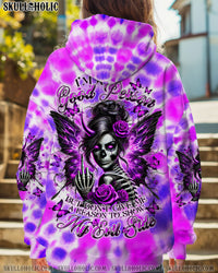 I'M A GOOD PERSON SKULL MESSY BUN TIE DYE  ALL OVER PRINT - TLNT2702255